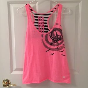 ELEMENT Pink tank w/ graphic and striped back